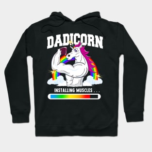 Dadicorn Dad Unicorn Installing Muscles Hoodie